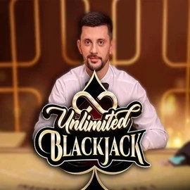 Unlimited Blackjack online game logo by Ezugi on wazambaapp.com